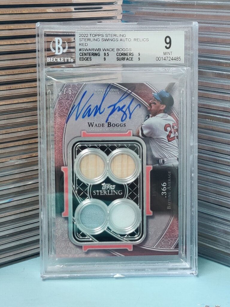 2022 Topps Sterling Wade Boggs Auto Relic Card BGS 9