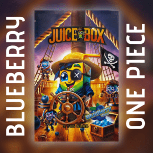 Blueberry One Piece JuiceBox with pirate and ship illustration
