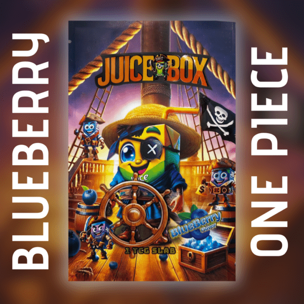 Blueberry One Piece JuiceBox with pirate and ship illustration