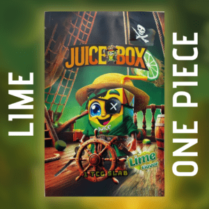 Lime One Piece JuiceBox featuring pirate-themed packaging
