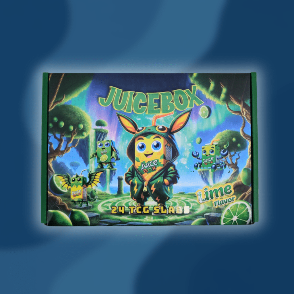 JuiceBox lime Pokémon-themed box with forest creature mascots