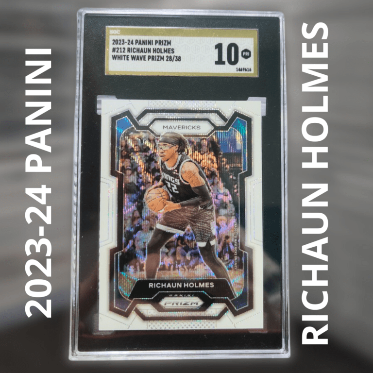 An SGC-graded 2023-24 Panini Prizm #212 Richaun Holmes “White Wave Prizm” basketball card in a clear slab, shown against a softly blurred neutral background.