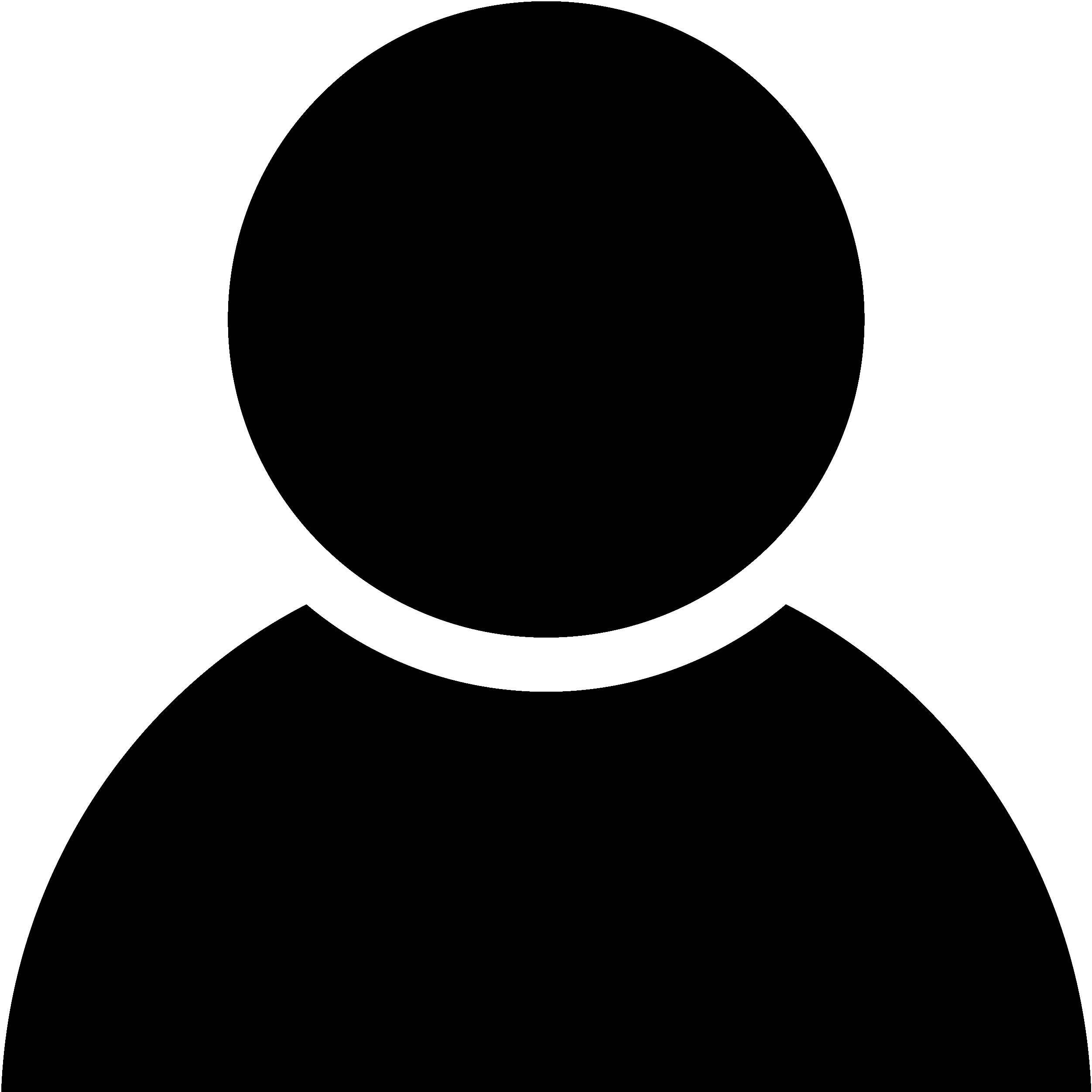 Simple black user icon on transparent background